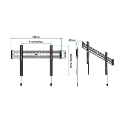Кронштейн для телевизора NB C3-F настенный, фиксированный, 40-65 дюйма, черный